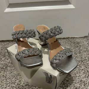 a new day Silver Braided Heels